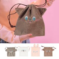 Fashion New Korean Animal Drawstring Bag Jewelry Drawstring Pocket Cosmetic Bag Flannel Cute Storage Bag Nihaojewelry main image 1