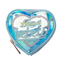 Fashion Peach Heart Embroidery Small Purse Laser Outer Case Coin Purse Coin Key Storage Bag Earphone Bag main image 6