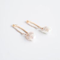 Fashion Long Pearl Rhinestone Earrings For Women Trend Crystal Earrings Jewelry Nihaojewelry sku image 1