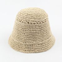 Hat For Women Summer New Hand-woven Sun-shading Hat Fisherman Hat Korean Outing Solid Color Foldable Straw Hat sku image 1