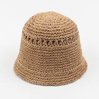 Hat For Women Summer New Hand-woven Sun-shading Hat Fisherman Hat Korean Outing Solid Color Foldable Straw Hat sku image 2