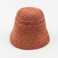 Hat For Women Summer New Hand-woven Sun-shading Hat Fisherman Hat Korean Outing Solid Color Foldable Straw Hat sku image 4