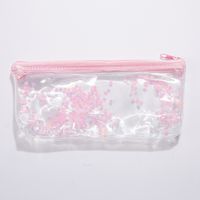 Fashion New Korean Storage Bag Transparent Waterproof Cosmetic Bag For Girls Cartoon Simple Zipper Toiletry Bag Storage Bag sku image 3