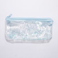 Fashion New Korean Storage Bag Transparent Waterproof Cosmetic Bag For Girls Cartoon Simple Zipper Toiletry Bag Storage Bag sku image 5