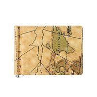 Korean Simple New Wallet Map Pattern Leather Gold Clip Unisex Coin Purse Multifunctional Card Holder Nihaojewelry sku image 3