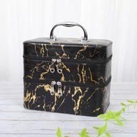 Fashion New Multifunctional Portable Cosmetic Case Makeup Beauty Manicure Toolbox Jewelry Ring Earring Storage Box sku image 1