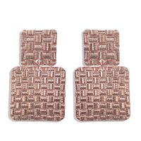 Texture Square Metal Maze Pattern Earrings Bumpy Punk Simple Geometric Earrings Wholesale Nihaojewelry main image 3