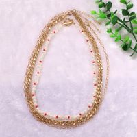 Fashion Multilayer Pearl Metal Chain Fashion All-match Punk Thickness Necklace Wholesale Nihaojewelry main image 3