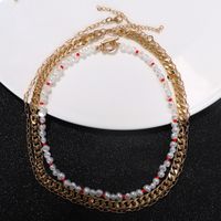 Fashion Multilayer Pearl Metal Chain Fashion All-match Punk Thickness Necklace Wholesale Nihaojewelry main image 4