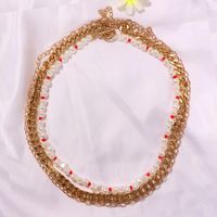 Fashion Multilayer Pearl Metal Chain Fashion All-match Punk Thickness Necklace Wholesale Nihaojewelry main image 5
