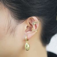 New Trendy Fashion Ear Clip Snake C-shaped Ear Bone Clip Snake  Copper Earrings Nihaojewelry main image 6