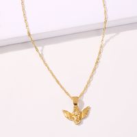 Fashion Retro Lock-shaped Starfish Multi-layer Necklace Embossed Wings Exquisite Key Necklace main image 4