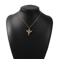 Fashion Retro Lock-shaped Starfish Multi-layer Necklace Embossed Wings Exquisite Key Necklace main image 3