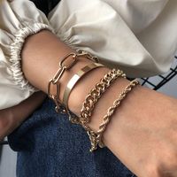 موضة جديدة نسائية سوار سبائك سميكة سوار الأزياء الذهب سوار Nihaojewelry main image 3