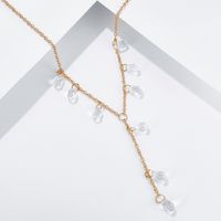 New Gold Tassel Crystal Necklace Diamond Multi-faceted Zircon Rhinestone Necklace Wholesale Nihaojewelry main image 4