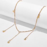 New Fashion Jewelry Gold Five-pointed Star Pendant Necklace Tassel Necklace Wholesale Nihaojewelry main image 3