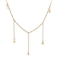 New Fashion Jewelry Gold Five-pointed Star Pendant Necklace Tassel Necklace Wholesale Nihaojewelry main image 4