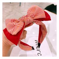 New Retro Houndstooth Double Big Bow Headband Hair Accessories Wholesale Nihaojewelry main image 5