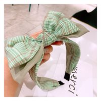 New Retro Houndstooth Double Big Bow Headband Hair Accessories Wholesale Nihaojewelry main image 4