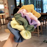 Korean  Simple Striped Fabric Hair Scrunchies  Solid Color Diagonal Stripes Small Cute Ball Head Rubber Band Wholesale Nihaojewelry main image 1