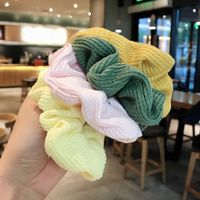 Korean  Simple Striped Fabric Hair Scrunchies  Solid Color Diagonal Stripes Small Cute Ball Head Rubber Band Wholesale Nihaojewelry main image 3