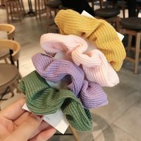 Korean  Simple Striped Fabric Hair Scrunchies  Solid Color Diagonal Stripes Small Cute Ball Head Rubber Band Wholesale Nihaojewelry main image 4