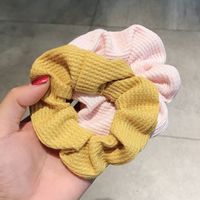Korean  Simple Striped Fabric Hair Scrunchies  Solid Color Diagonal Stripes Small Cute Ball Head Rubber Band Wholesale Nihaojewelry main image 5