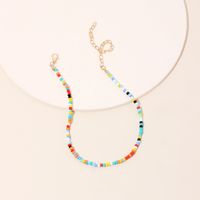 Fashion Retro Ethnic Style Necklace Simple And Sweet Love Letter Rice Beads Short Double Layer Necklace Wholesale Nihaojewelry main image 5