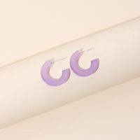 Bonbon Farbene Ohrringe, Koreanisches Temperament, Mode 2020, Neue Netto-promi-nischen Design, Einfache C-förmige Mädchen Ohrringe main image 5
