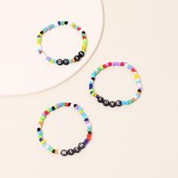 Cute Candy Color Handmade Rice Beads Color Rainbow Bracelet Women's Bracelets Letter Three-piece Set Nihaojewelry main image 5