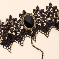 Gothic Palace Style Retro Gemstone Lace Bracelet With Ring Chain Bracelet For Women  Wholesale Nihaojewelry main image 4