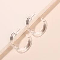 Fashion Geometric Circle C-shaped Earrings Niche Acrylic  Women's Earrings main image 3