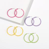 Fashion Simple  Geometric Big Circle Earrings Candy Color Girls Round  Alloy Earrings Nihaojewelry main image 1