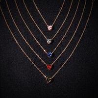 New Products Simple Alloy Chain Crystal Necklace Color Fashion Heart-shaped Zircon Clavicle Chain Wholesale Nihaojewelry main image 6