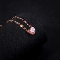 New Products Simple Alloy Chain Crystal Necklace Color Fashion Heart-shaped Zircon Clavicle Chain Wholesale Nihaojewelry main image 5