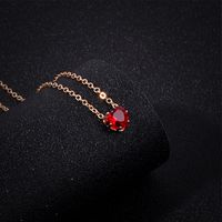 New Products Simple Alloy Chain Crystal Necklace Color Fashion Heart-shaped Zircon Clavicle Chain Wholesale Nihaojewelry main image 4