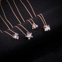 Korean Ladies Love Star Zircon Necklace Geometric Triangle Forest Clavicle Chain Wholesale Nihaojewelry main image 1