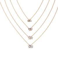 Korean Ladies Love Star Zircon Necklace Geometric Triangle Forest Clavicle Chain Wholesale Nihaojewelry main image 3