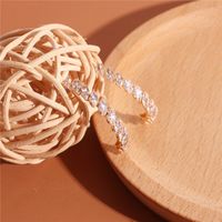 Korea Curved Fashion Rhinestone  Full Of Diamonds Zircon Earrings For Women Hot Sale Wholesale Nihaojewelry main image 1