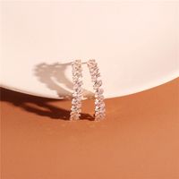 Korea Curved Fashion Rhinestone  Full Of Diamonds Zircon Earrings For Women Hot Sale Wholesale Nihaojewelry main image 3