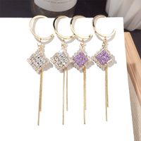 Tongfang Schmuck Silber Nadel Anti Allergische Koreanische Mode Lange Ohrringe Quaste Geometrische Leicht Eingelegte Persönlichkeit All-match-ohrringe main image 2