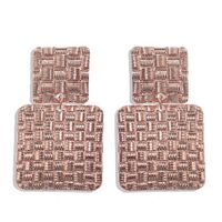 Texture Square Metal Maze Pattern Earrings Bumpy Punk Simple Geometric Earrings Wholesale Nihaojewelry sku image 2