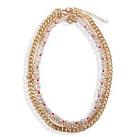 Fashion Multilayer Pearl Metal Chain Fashion All-match Punk Thickness Necklace Wholesale Nihaojewelry sku image 1