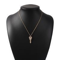 Fashion Retro Lock-shaped Starfish Multi-layer Necklace Embossed Wings Exquisite Key Necklace sku image 4