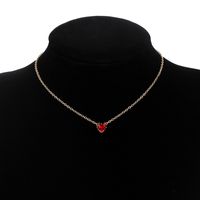 New Products Simple Alloy Chain Crystal Necklace Color Fashion Heart-shaped Zircon Clavicle Chain Wholesale Nihaojewelry sku image 2