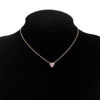 New Products Simple Alloy Chain Crystal Necklace Color Fashion Heart-shaped Zircon Clavicle Chain Wholesale Nihaojewelry sku image 5