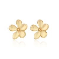 Fashion Three-dimensional Ear Accessories Golden Flower Earrings Matte Metal Fashion Petal Earrings Alloy Earrings Nihaojewelry sku image 1