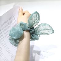 Hot Sale Transparent Letter Hair Circle Fabric Large Intestine Circle Rabbit Ear Hair Rope Wholesale Nihaojewelry main image 2