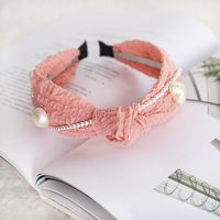 Korean Simple New  Fairy Wave Pearl Hair Accessories Pleated Headband Women's Hair Headdress Wholesale Nihaojewelry sku image 1