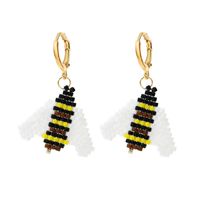 Fashion Hand-woven Rice Beads Bee Trend Insect Earrings main image 6
